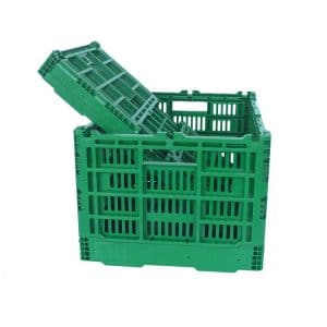 Collapsible plastic produce crates